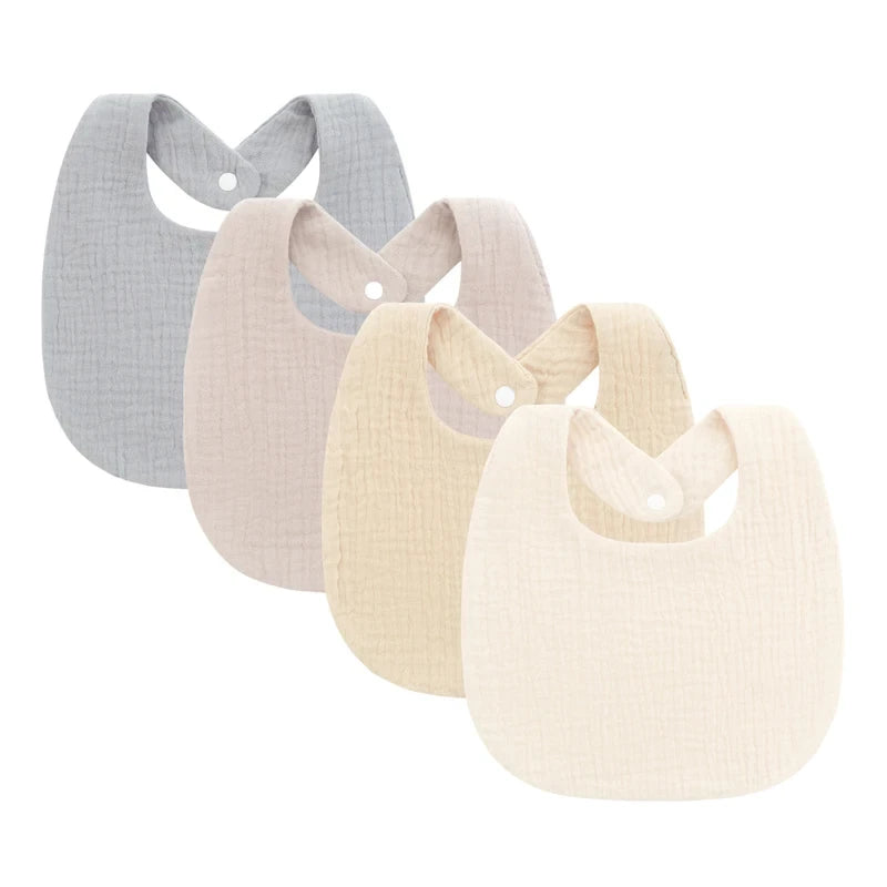 4-Piece Muslin Baby Bib Set