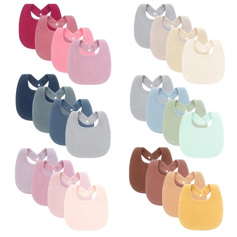 4-Piece Muslin Baby Bib Set