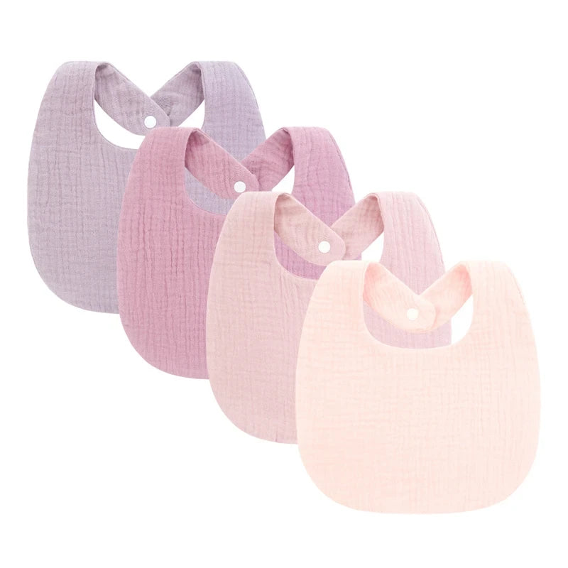 4-Piece Muslin Baby Bib Set