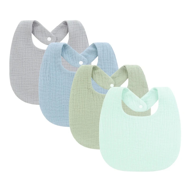 4-Piece Muslin Baby Bib Set