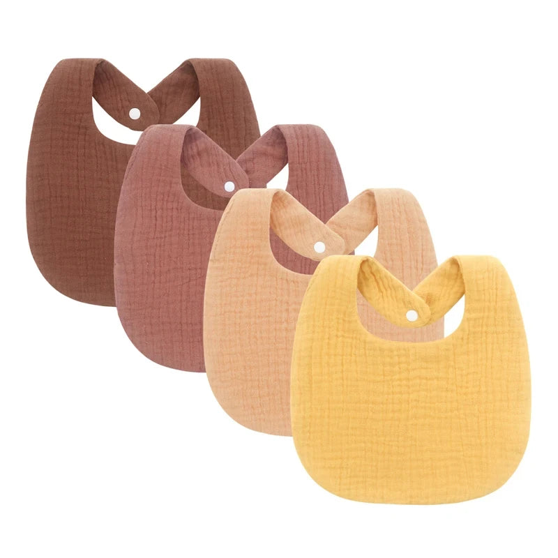 4-Piece Muslin Baby Bib Set
