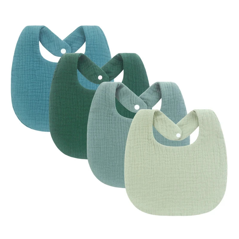 4-Piece Muslin Baby Bib Set